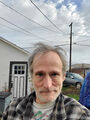 Self portrait (13 May 2022) @ 7:31 a.m. Back yard, view to the north.
